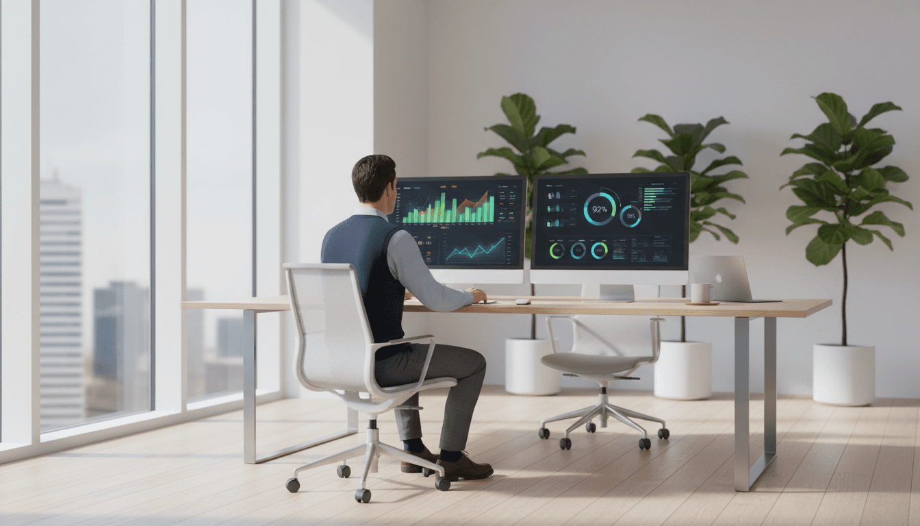 Performance tracking dashboard showing freight brokerage growth metrics
